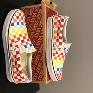 Rainbow Checkerboard Vans